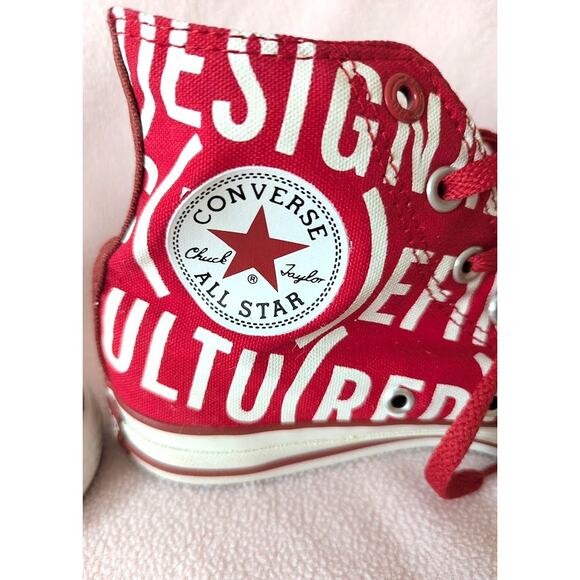 Vintage Y2K Converse Cherry Hi-top Lace Up Sneaker Shoes - Size 8 - Picture 7 of 8